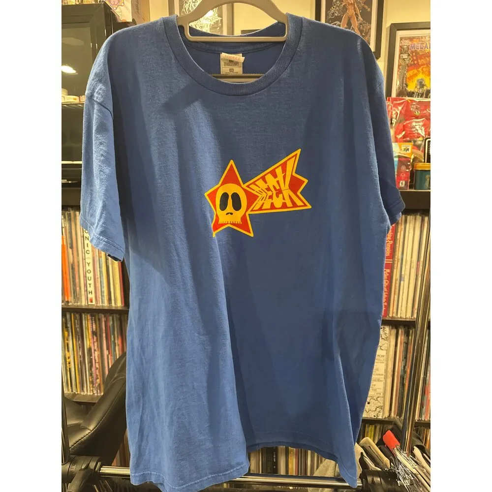 1999 Beck XL Blue T Shirt Skull FOTL Heavy Alt Indie‎